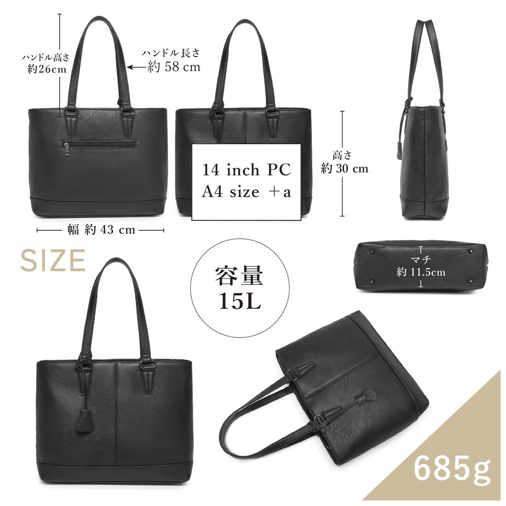 Guccio Italy Large Capacity Lightweight PU Leather Tote Fits A4 and Perfect for and Italy Men's Water-Repellent Bag, 14-inch PCs, Business, Casual,