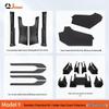 Carbon Fiber Rear Door Sill Strips & Under-Seat Corner Protectors for Tesla Model 3/Y
