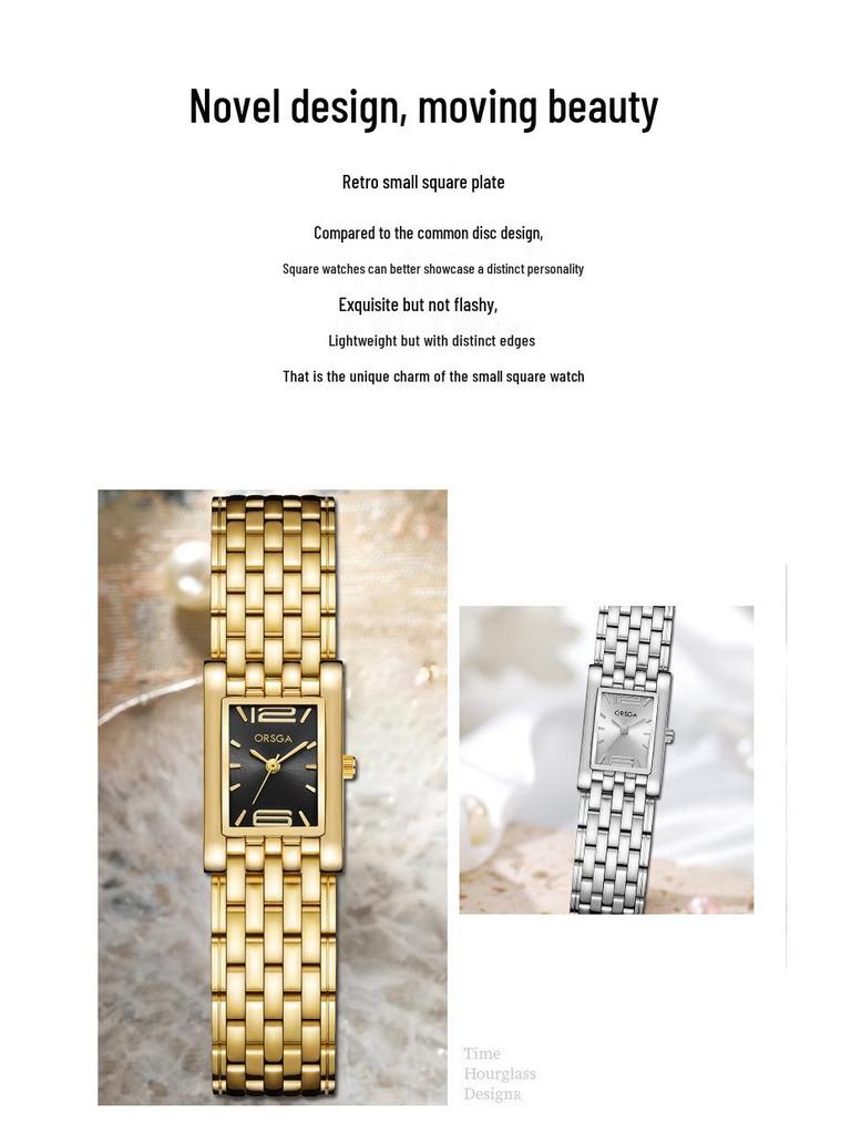 ORSGA Fashion Square Damen Quarz Uhr - Leichter Luxus & Casual Stil