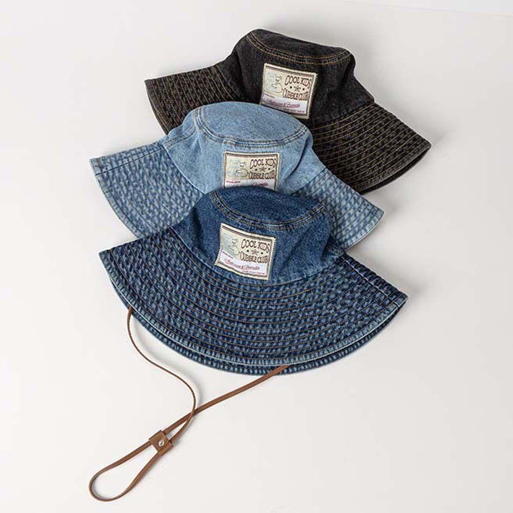 Lightweight Denim Bucket Hats Wide-Brimmed Sun Protection Basin Cap Retro Fisherman Hat  Women