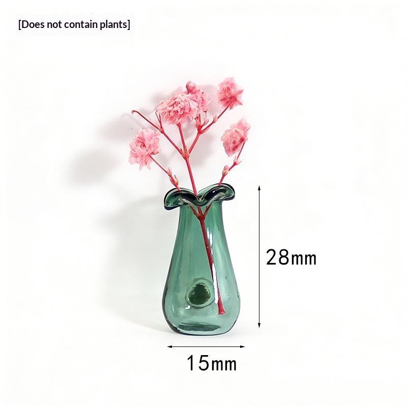 Mini Glass Vase Fridge Magnet Set Strong Magnetic Adhesion Secure Grip For Kitchen Decor Holding Tiny Plants Flowers
