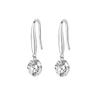Korean-Style S925 Sterling Silver Earrings with Cubic Zirconia and Raw Stone - Simple, Fashionable, Personalized Design