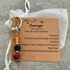 Sister Birthday Gift Set Agate Stone Keychain With Sentimental Message Card and Beaded Bracelet for Women