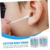 MUSISALY Natural Baby Cotton Swabs, 400 Round Spiral Head Swabs for Baby's Ears, 2 Boxes
