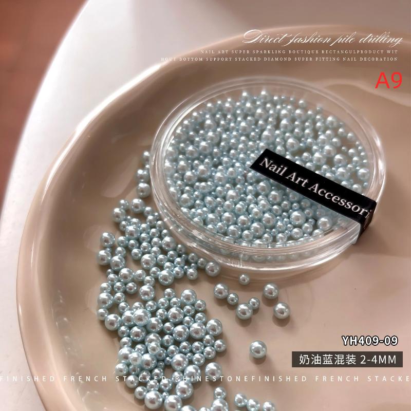 2-4mm Decorative Nail Pearls Resin Charms Stylish Beads for Creative Manicures
