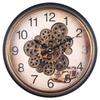 43CM Creative Dynamic Gear Clock Living Room Retro Wall Clock Decoration Modern Wood Grain Clock Living Room