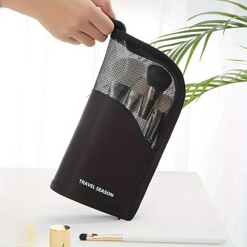 1 Pc Stand Cosmetic Bag for Women Clear Zipper Makeup Bag Travel Female Makeup Brush Holder Organizer Toiletry Bag