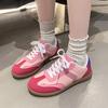 Sweet Candy Color Lace Up Skateboard Shoes Women 2025 Autumn Round Toe Low Heel Sneakers Soft Sole Non Slip Driving Shoes
