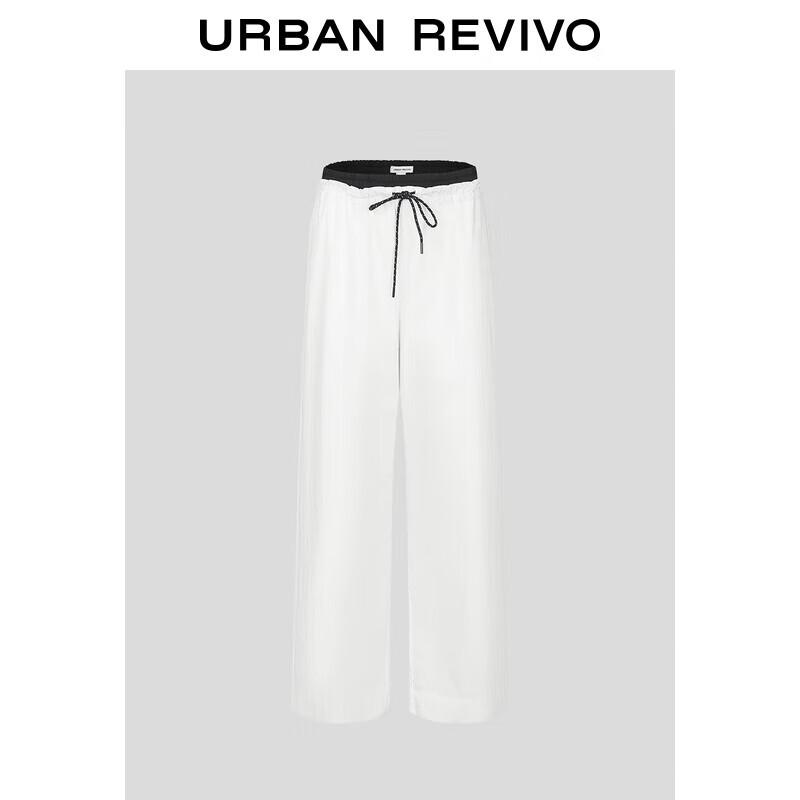 

UR Women s 2025 Autumn Casual Color-Block Drawstring Straight-Leg Pants M