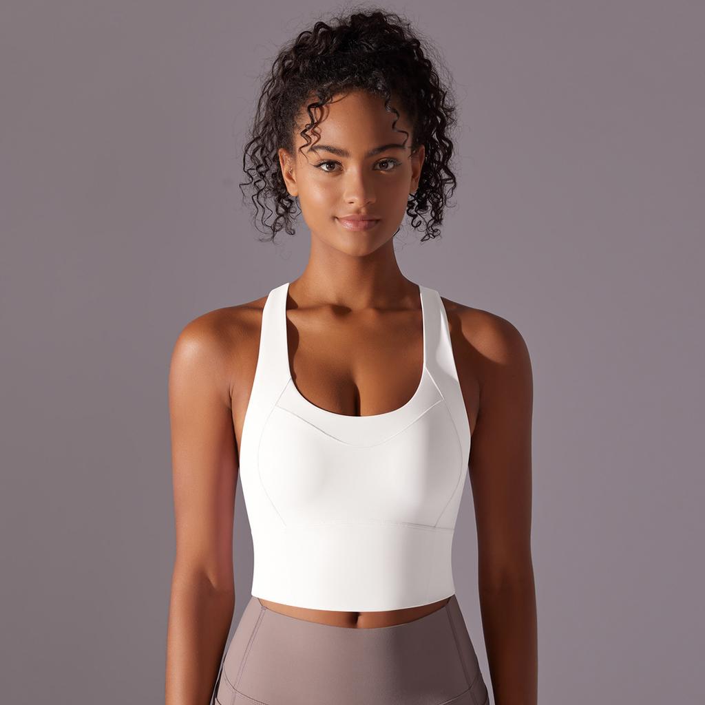 New Naked Sports Underwear Sexy Cross Back Yoga Bra Shockproof Gathering Running Training Fitness Vest For Women