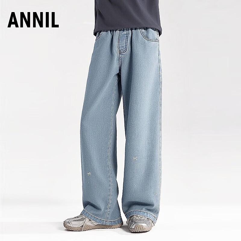 Annil Girls  Summer Elastic Waist Denim Jeans 110
