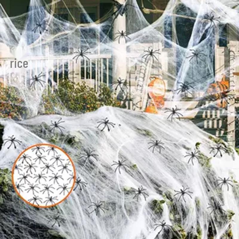 Spiderweb Halloween Decor - Outdoor Courtyard & Haunted House Silk for a Spooky Scene