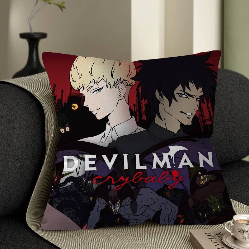 Devilman Cartoon Crybaby Office Cushion Pillowcase Car Cushion Cover45X45CM Lumbar Pillowcase Sofa Pillowcover
