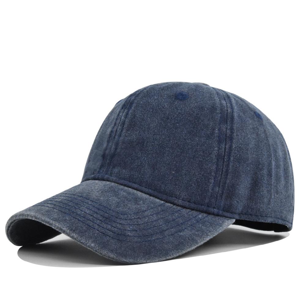 Washable Denim Baseball Cap New Summer Solid Color Cotton Cap Women Ponytail Hats Men Baseball Cap Outdoor Visor Casual Cap