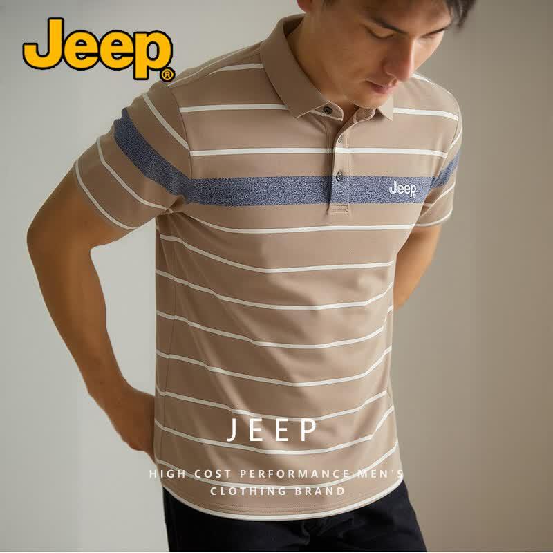 JEEP Men s Striped Lyocell Cooling Polo Shirt 2XL