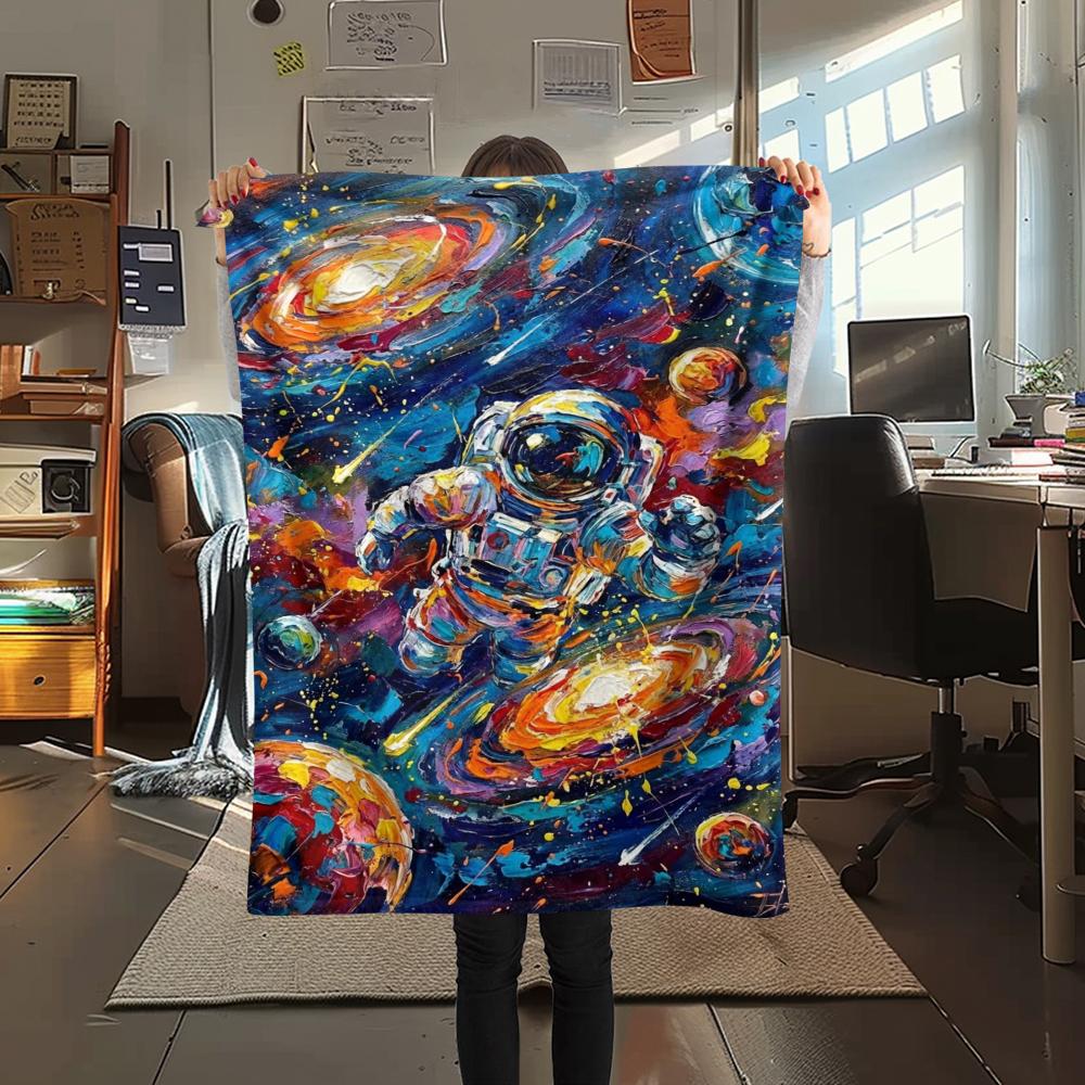 1 Stück Flanelldecke mit Weltraum-Print, Hohe Qualität, Bequem für alle Jahreszeiten, Heimdekoration, Wärme und Komfort, Perfekt für Weihnachtsgeschenke W161