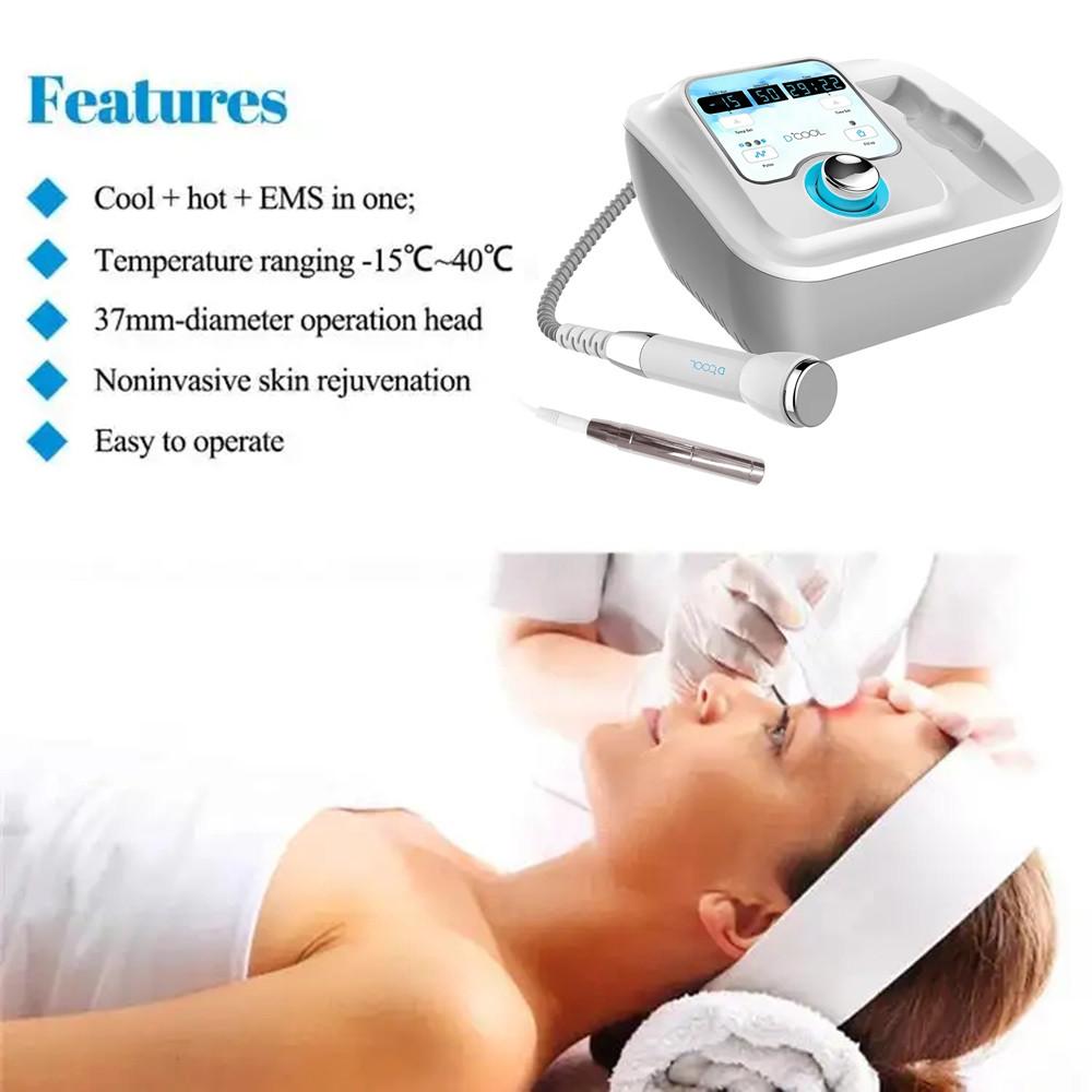 Portable Cool + Hot + EMS Face Tightening Cryo Pen Anti Puffiness Facial Electroporation Machine Beauty Device