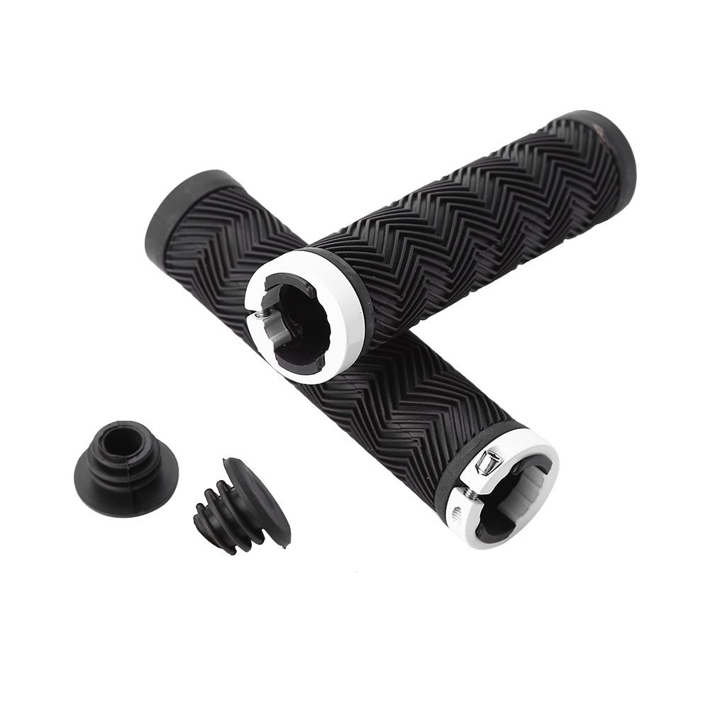 Rubber NOn Slip Bike Handle Bar Grips with Unilateral Metal Lock (red)