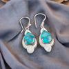 Blue Copper Turquoise Gemstone 925 Solid Silver Jewelry Handmade Earrings 1.80" EE-42-33