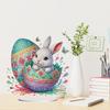 2D Flat Easter Egg Bunny DIY Double-Sided Diamond Painting Tabletop Ornaments Kit Desktop Diamond Art Kits for Adults Beginner