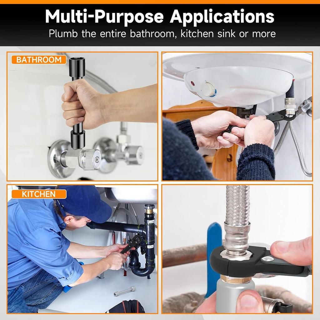 Professional Plumbing Wrench Kit - Angle Stop Installation & Removal Tools, for Replacing Valves,Plumbing Work