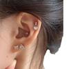 Niche Sweet Cool Wind Anti-allergy Perforated Ear Bones Nail Sweet Zirconia Earrings Light Luxury Earrings Affordable Dainty Earrings Daily Wear