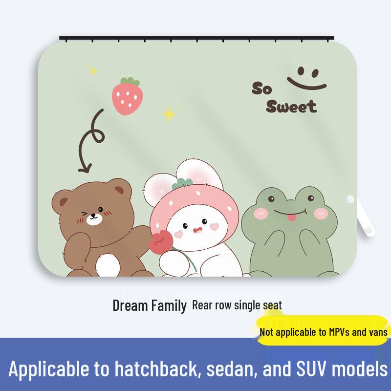 Cartoon Baby Car Sunshade: Blackout Side Window Curtain for Privacy & Heat Insulation