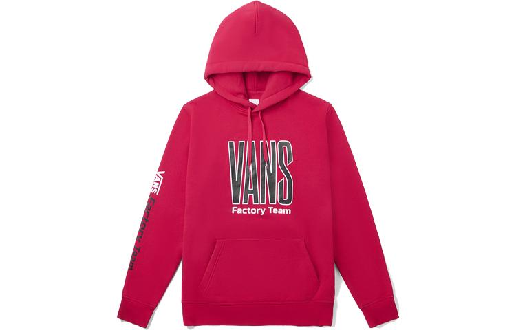 Vans Hooded Fleece Lined Casual Sports Long Sleeved Sweatshirt Unisex Red VN0A3QSAFTZ M