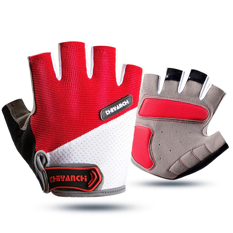 

Fitness gloves for men and women are light and breathable, black, non-slip and wear-resistant. M червоний