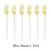 6pcs/Set Black Gold Dessert Fork Set Mirror Stainless Steel Colorful Fork Set Tableware Cutlery Set Home Party Kitchen Tableware