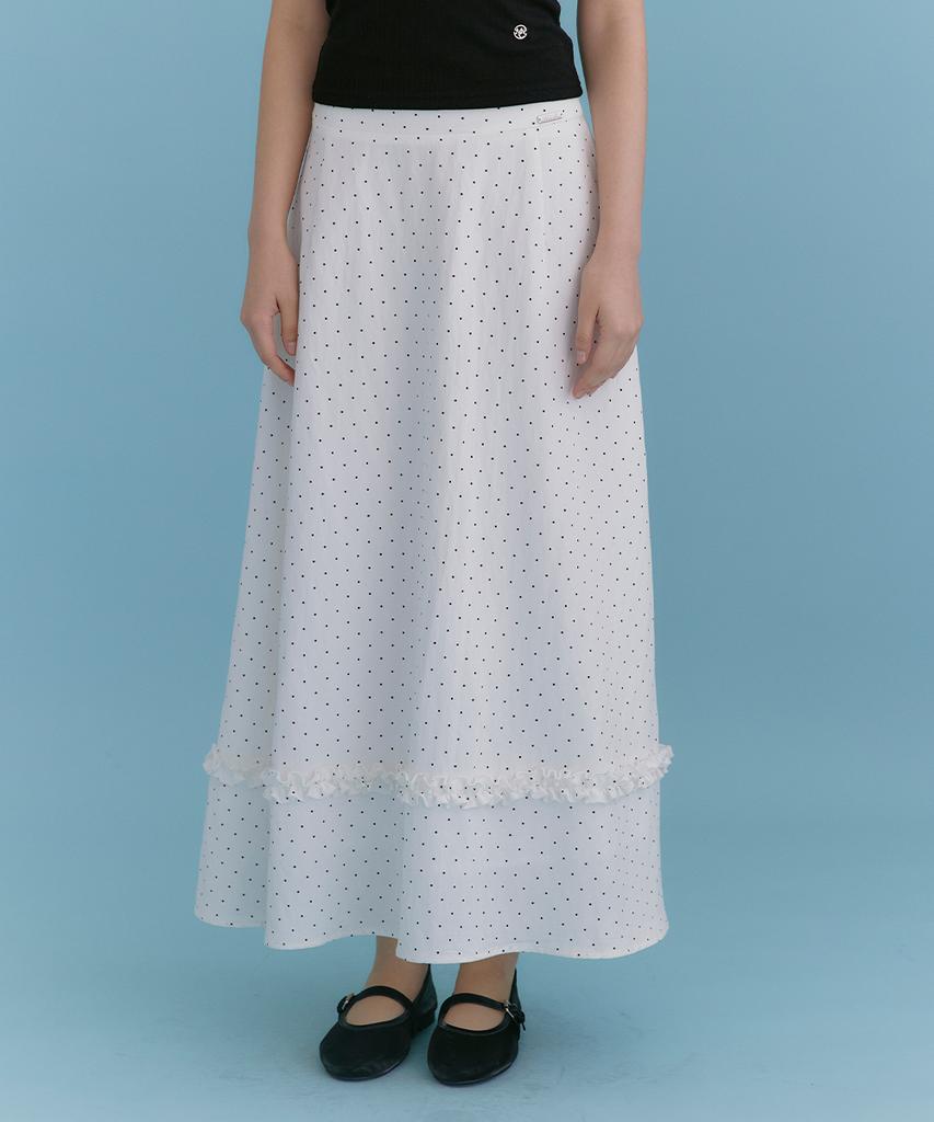 MICANE Inla Dot Frill Flare Skirt