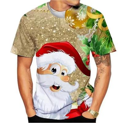 3D Print T Shirt For Men X'mas Harajuku Streetwear Fashion O-neck Short Sleeve Tops New Year Gift Oversized T-shirts 4591