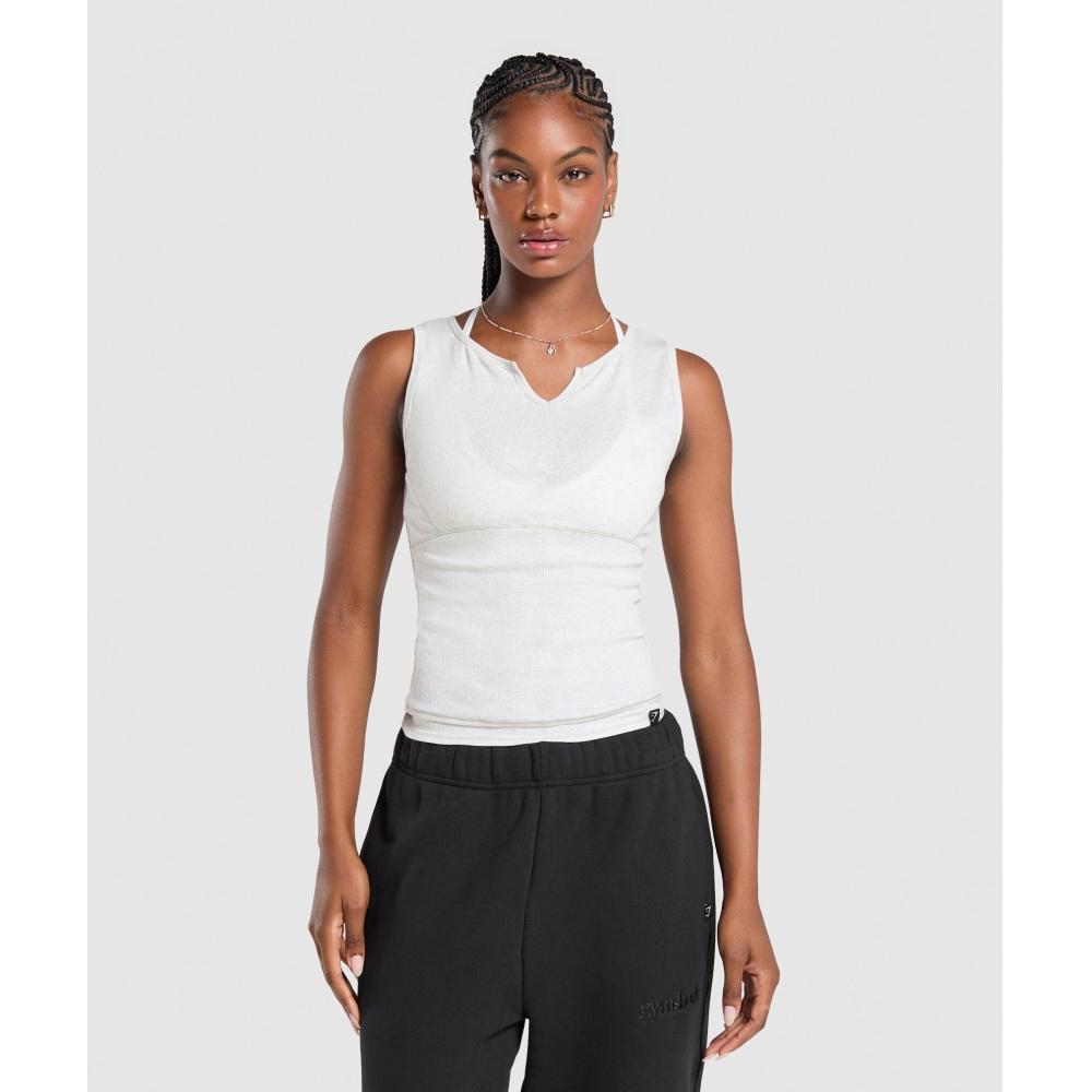 

Gymshark Rest Day Rib Top Белый меланж B9a7e Wb60 XXS