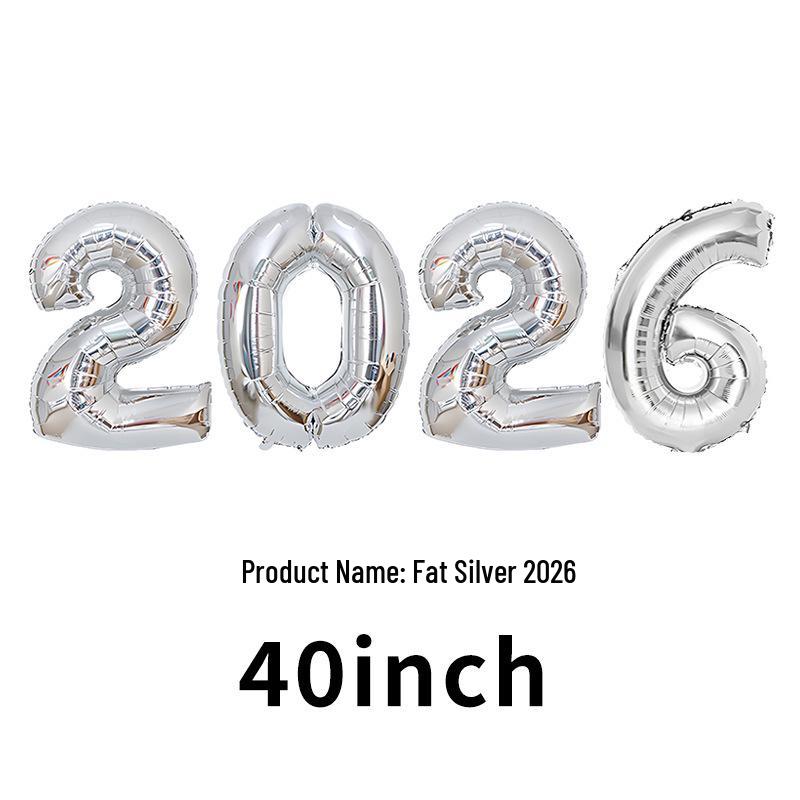 2026 New Year's Party Large 32" & 40" Number Foil Balloons Set