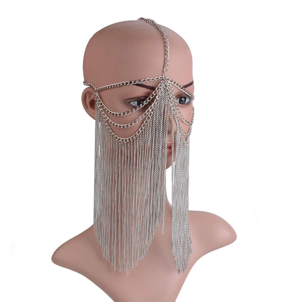 

Masquerade Mask Chain Face Chain Jewelry Mask Costume Headwear for Nightclub Party Cosplay Dance Accessories