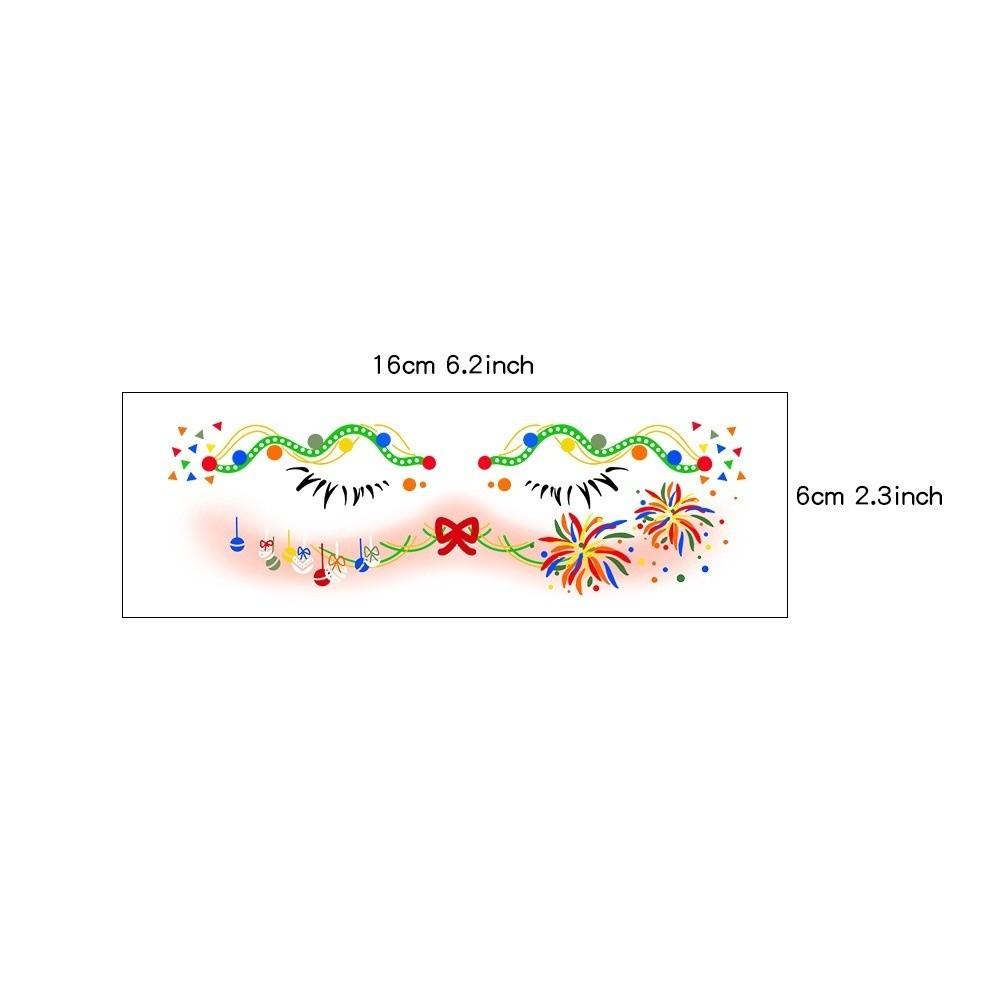 12pcs Art Decals Christmas Makeup Stickers Face Style Eye Makeup Design Eye Makeup Sticker Face Stickers Christmas Party