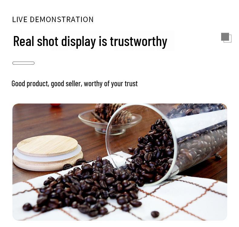 High Borosilicate Glass Storage Jar with Bamboo Lid & Silicone Seal - Airtight & Moisture-Proof