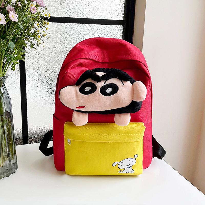 

Cute bag 2025 new cartoon small new canvas backpack color matching schoolbag boys and girls primary school students backpack красный