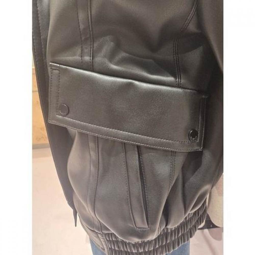 Cc Collect Stand Collar Leather Blouson Jacket  C261psf511 