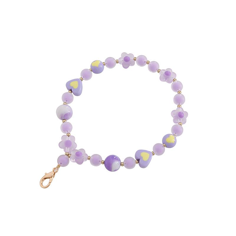 DIY 40cm Acrylic Bead-in-Bead Heart Bag Chain with Multi-color Options