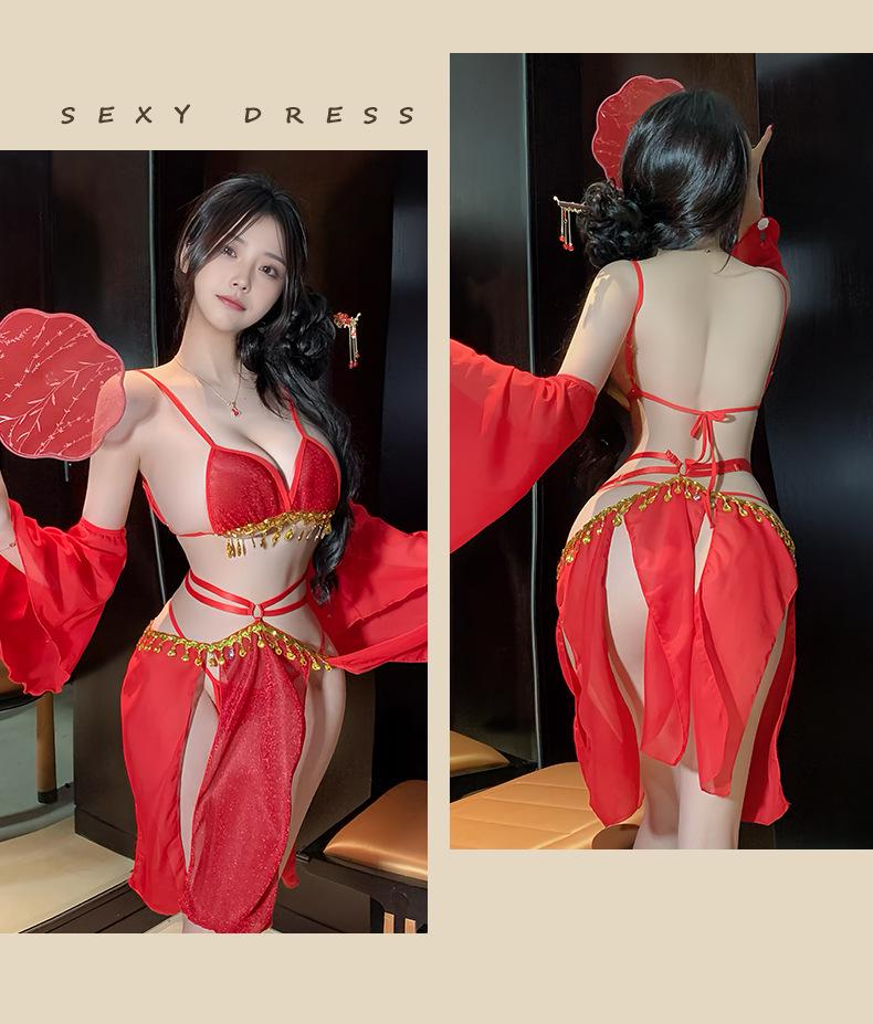 Reines Verlangen Retro Durchsichtiges Dessous-Set: Verführerische Versuchung Nachthemd Morgenmantel