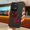 Cute Cherry Bow Silicone Phone Case For iPhone16 14 Pro 15 Plus 11 Pro Max 12 13 MiNi X XS XR Plus SE2 Shockproof Soft Cover