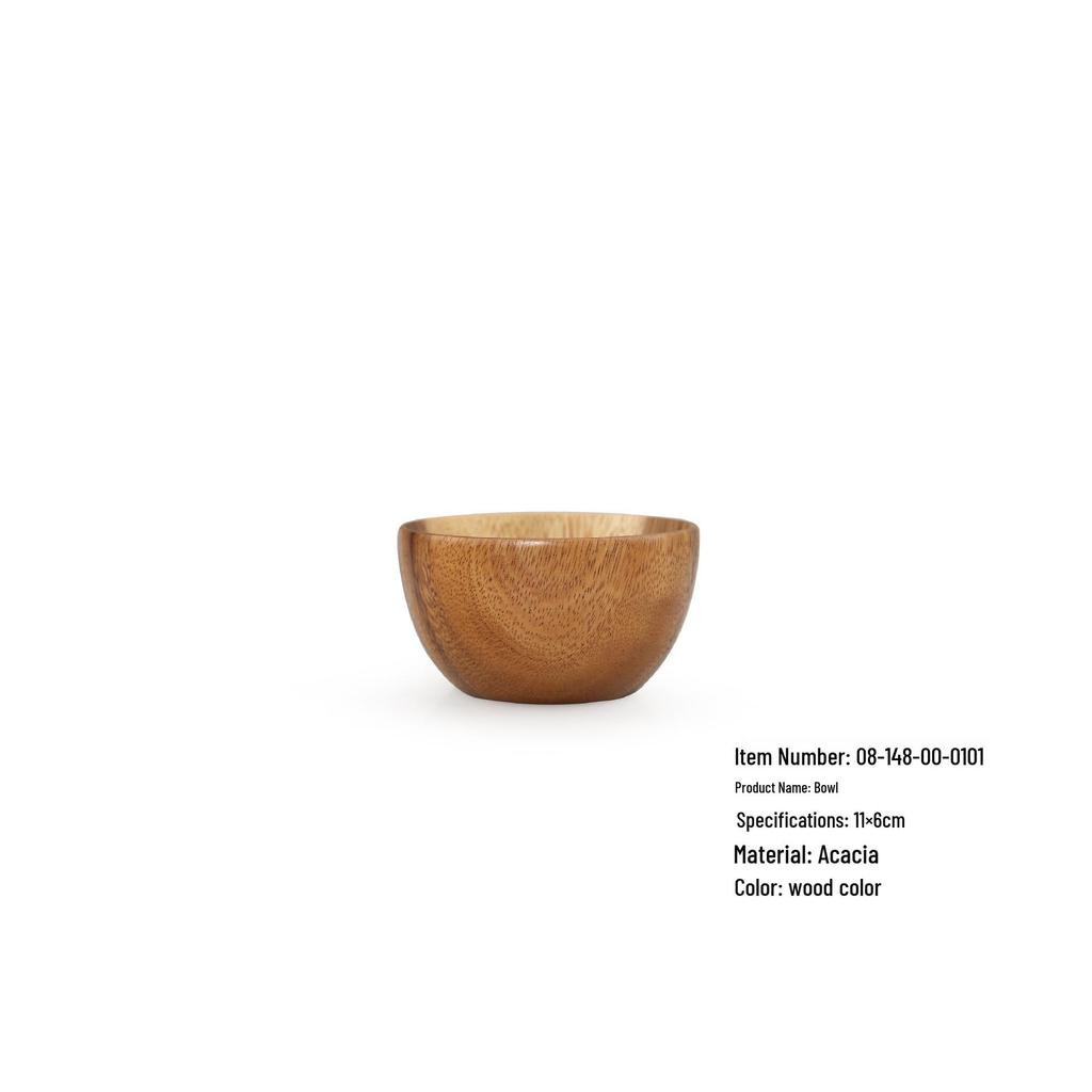 YFJY Acacia Wood Bowl Set - Japanese Style, Moisture-Proof Wooden Bowls and Plates for the Home.