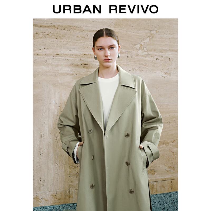 

Женский двубортный длинный тренч в британском стиле UR 2024 M