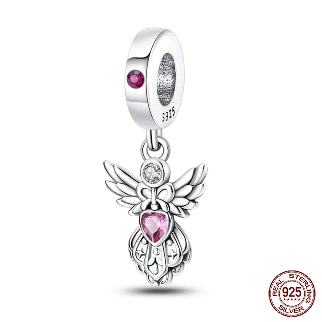 Copper Wings Sister Cross Pendant Charms Fit Original 4Mm Aperture Bracelet Charm Beads Necklace Diy Female Jewelry