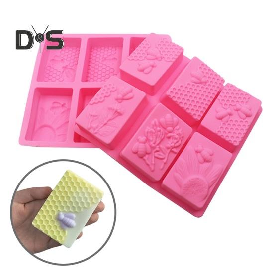 Non Stick Soap Mold Y Reusable Handiwork 3D Rectangle Bee Silicone Pastry Mold