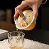 1PC Sprinkling Gold Ceramic Cover Bowl Hand-painted Ginkgo Flower Mouth Brewing Tea Bowl Teacup Household Not Hot Kung Fu TeaSet