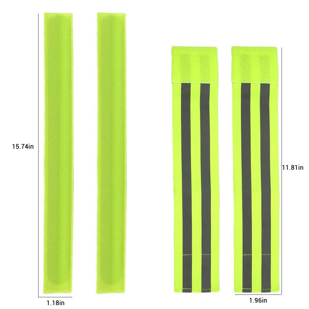 4 Pcs Reflective Bands for Wrist Arm Ankle Leg Reflective Gear for Night Walking Cycling Running