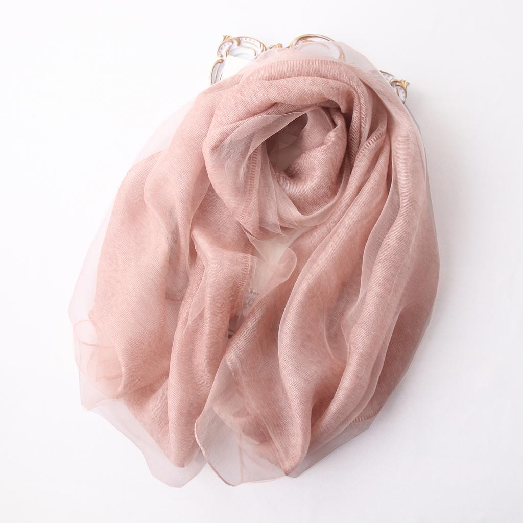Spring New Double-layer Thin Silk Wool Fluffy Scarf Autumn and Winter Versatile Fashion Mulberry Shawl Women