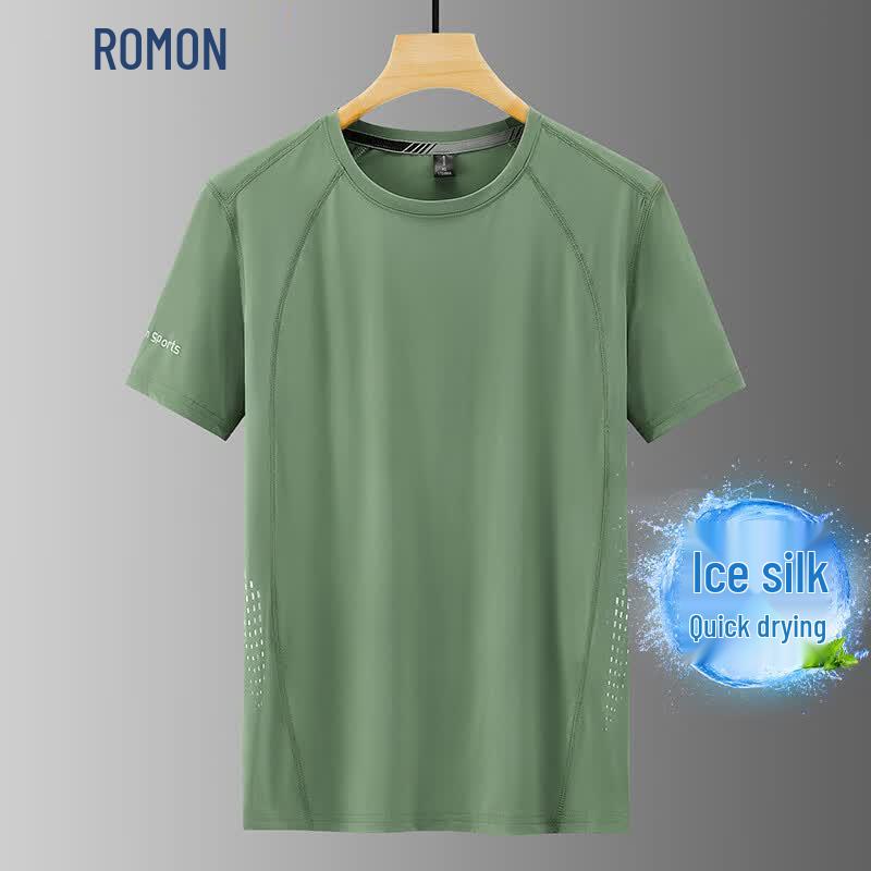 

ROMON Men s Ice Silk Quick-Dry Short Sleeve T-Shirt 2XL